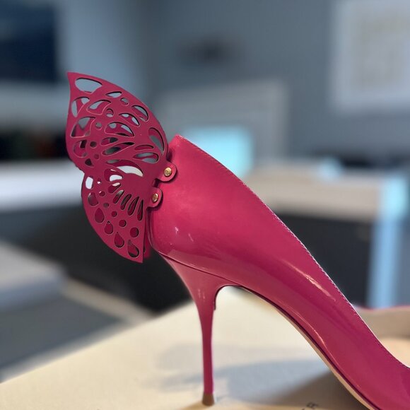 Sophia Webster Patent Leather Butterfly Pump Very Berry — 37 - Picture 5 of 8